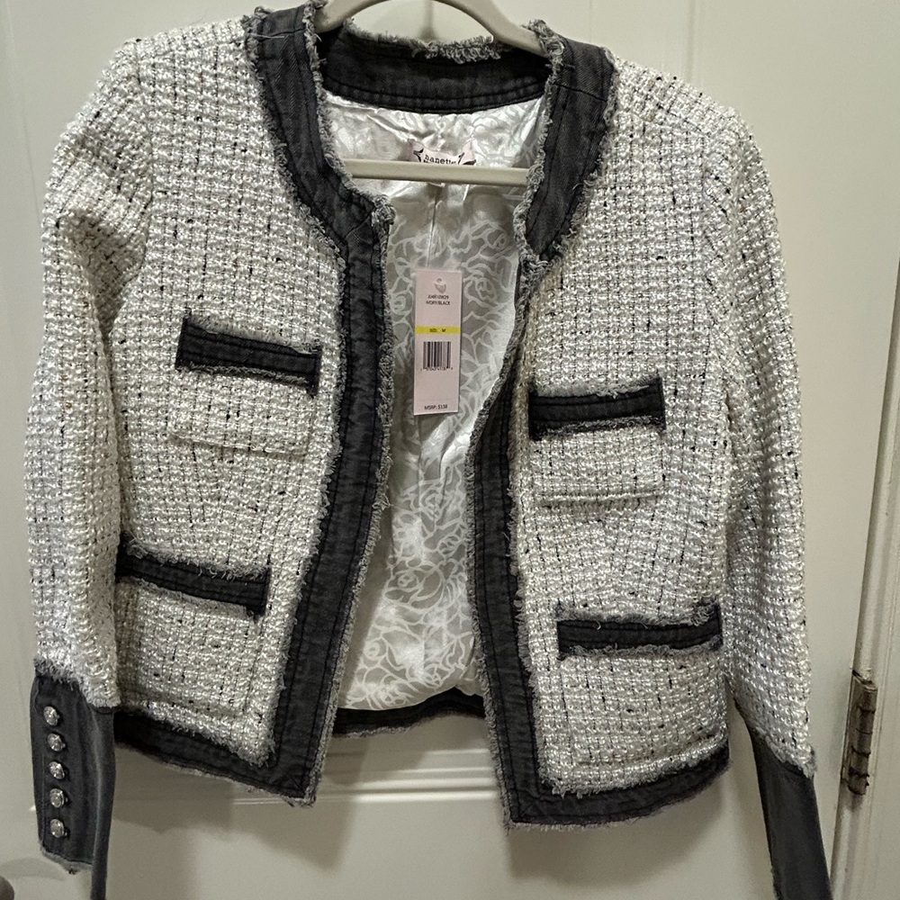 Nanette Lepore Ivory/Black Tweed - NWT - Picture 3 of 11